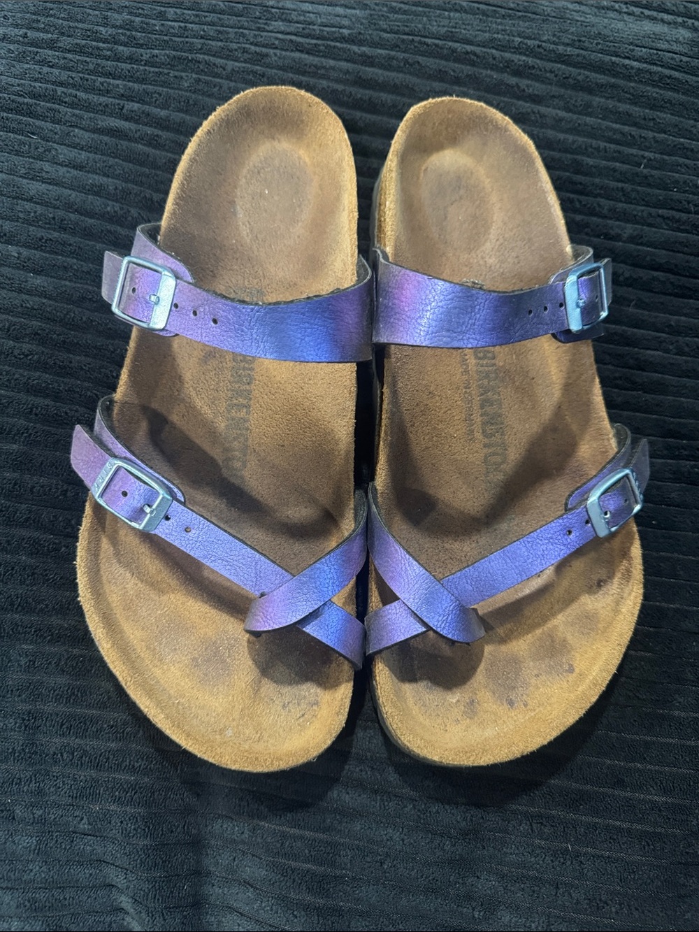 Birkenstock Iridescent Purple Two-Strap Sandals